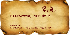 Nitkovszky Miklós névjegykártya