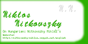 miklos nitkovszky business card